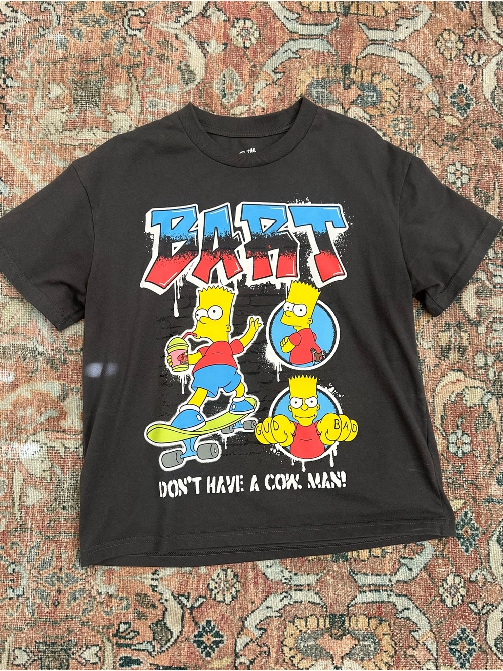 Bart Simpson Black Graphic Tee - Men’s Skateboard Design